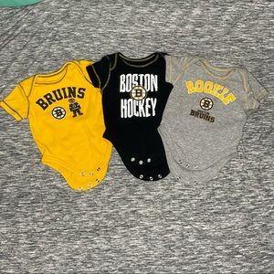 Bundle of 3 Bruins 0-3mo sized One Pieces Used